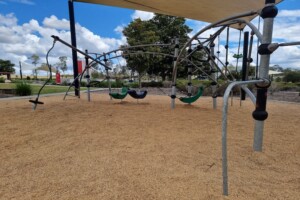 Climbing elements at Flagstone Adventure Playground.