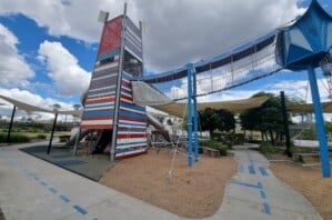 Sky bridge at Flagstone Adventure Playground.