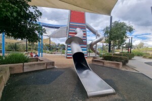 Tunnel slide at Flagstone Adventure Playground.
