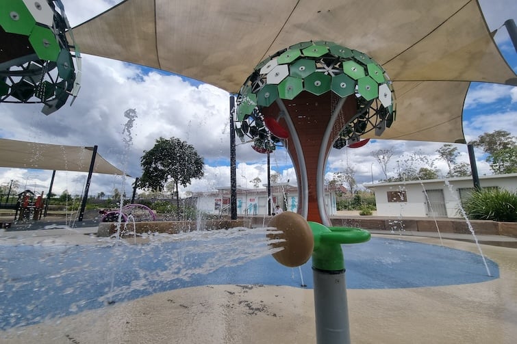 Water spouts at Flagstone Water Park.