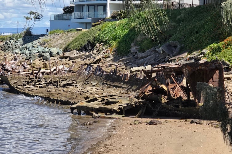 The wreck of HMSQ Gayundah at Woody Point.