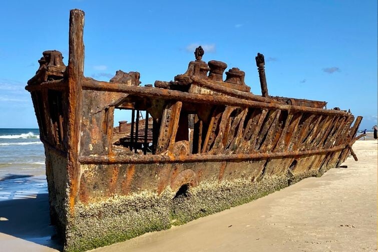 SS Maheno wreck on K'gari (Fraser Island).