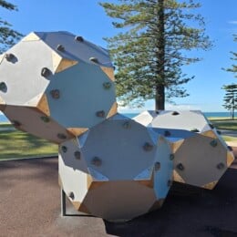 Climbing cubes beside Scarborough Beach Park.