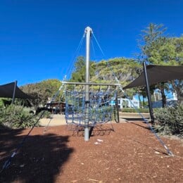Climbing net at Scarborough Beach Park.