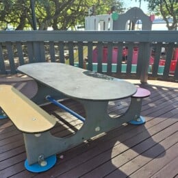 Small kids picnic table at Scarborough Beach Park.