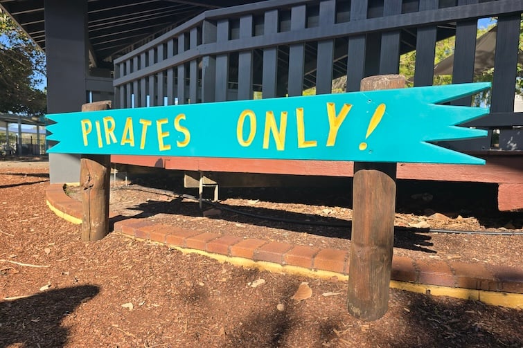 Pirates only sign at Scarborough Beach Park.