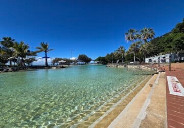 Step access at Settlement Cove Lagoon in Redcliffe.