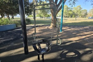 Accessible swing at Decker Park.