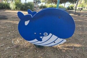 Whale rocker at Decker Park.