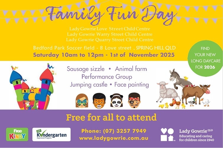 Discover, Play and Connect at Lady Gowrie’s Spring Hill Family Fun Day 2025