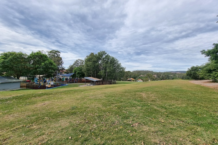 Grassed area at Upper Kedron Recreation Reserve.