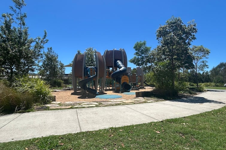 Pathway and fort at Eagle Tree Park in Coomera.