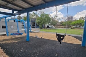 Bank of swings at Frew Park.