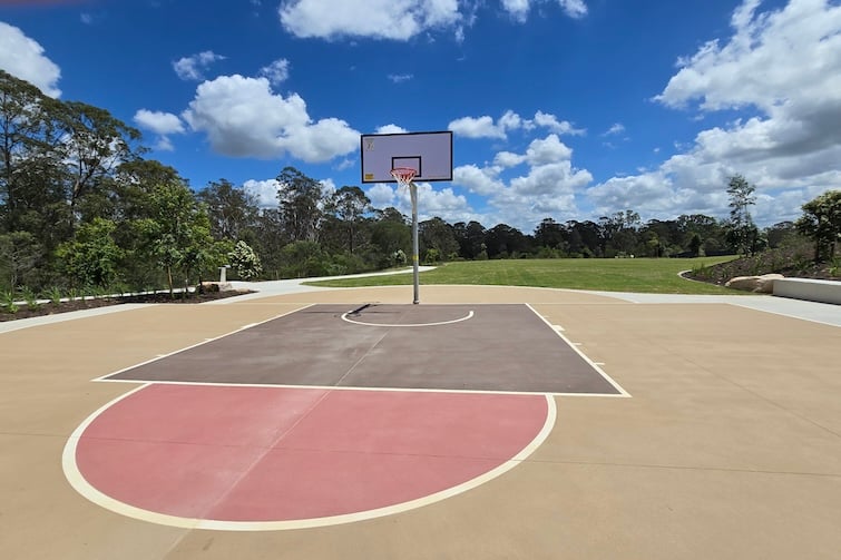 Basketball half court at Glider Park in Morayfield.