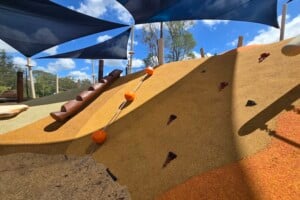 Embankment climbing opportunities at Glider Park in Morayfield.