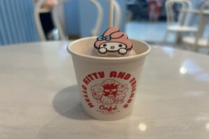 Cup at Hello Kitty and Friends Cafe on the Gold Coast.