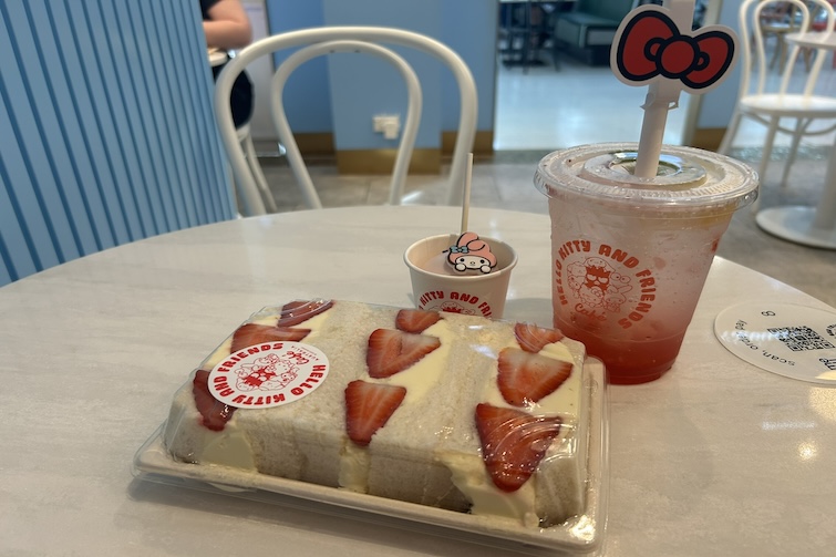 Meal at Hello Kitty and Friends Cafe on the Gold Coast.