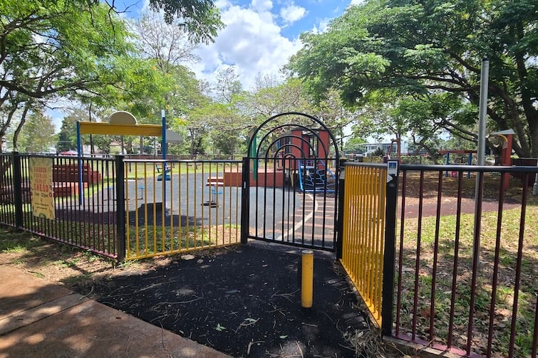 Gate entry at Milton Park playground.