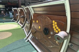 Play panels at The Backyard at Westfield Coomera.