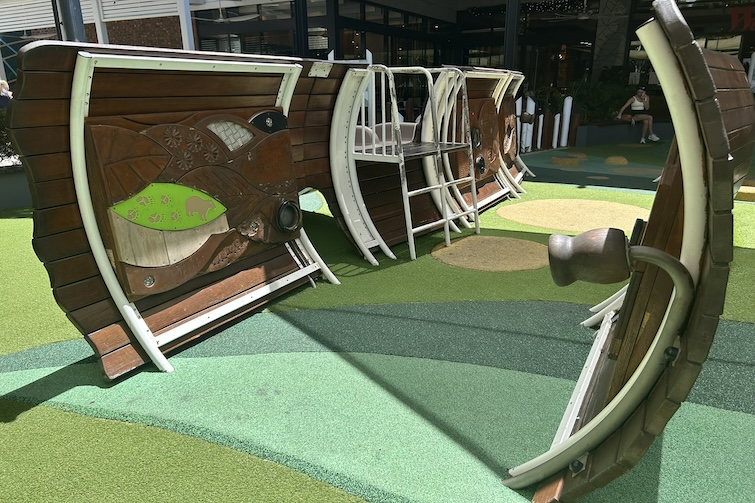 Play panels at The Backyard at Westfield Coomera.