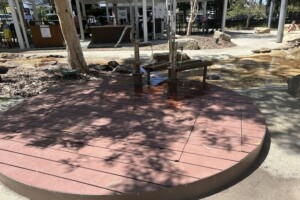 Water pumps at The Backyard at Westfield Coomera.