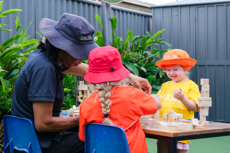 Marsden Early Learning Centre outdoor block towers.