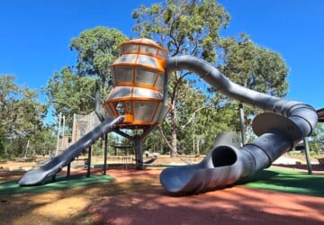 Slide and tower at John Bray Park.