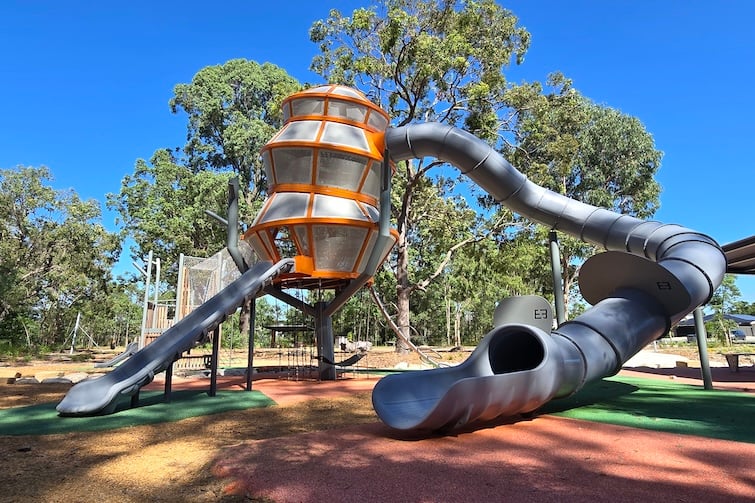 Slide and tower at John Bray Park.