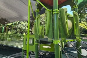 Sliding pole and play equipment at Brisbane City Botanic Gardens playground.