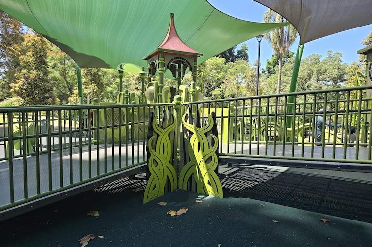 Access ramp at Brisbane City Botanic Gardens playground.