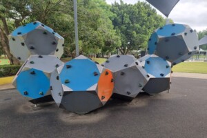 Climbing structure at Rocks Riverside Park.