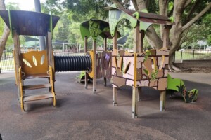 Toddler fort at Rocks Riverside Park.