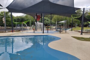 Water play area at Rocks Riverside Park.
