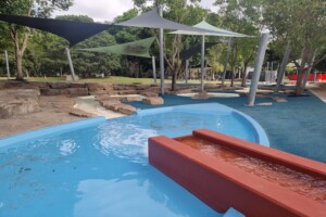 Water play area at Rocks Riverside Park.