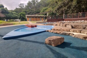 Water play area at Rocks Riverside Park.