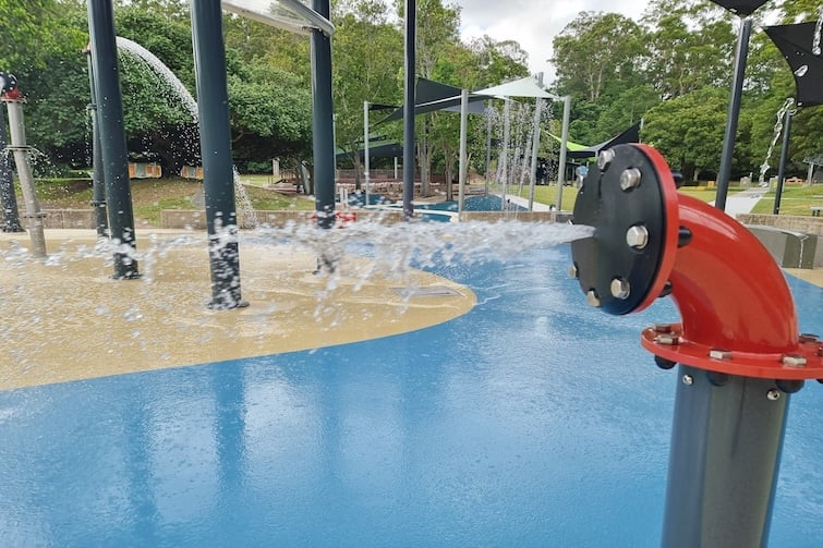 Water play area at Rocks Riverside Park.