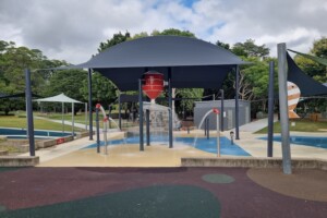 Water play area at Rocks Riverside Park.