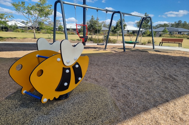 Bee rocker at Bumble Bee Park in Ripley.