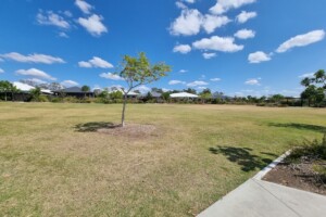 Grassed area at Bumble Bee Park in Ripley.