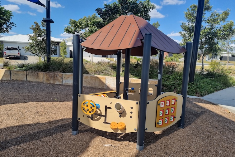 Toddler play hut at Bumble Bee Park in Ripley.