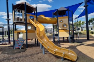 Slide and play fort at Bumble Bee Park in Ripley.