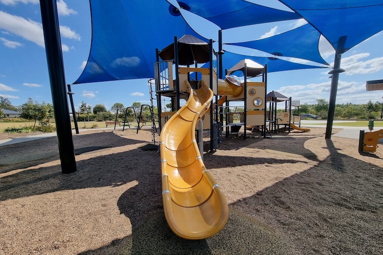 Slide and fort at Bumble Bee Park in Ripley.