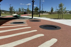 In-ground trampolines at Daybreak Park, Walloon.