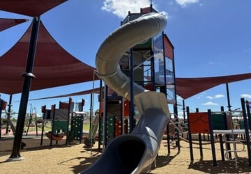Large tunnel slide at Daybreak Park, Walloon.