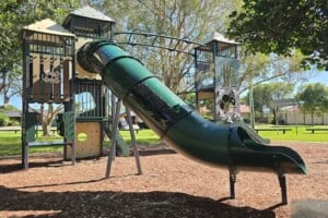 Tunnel slide at Harold Kielly Park.