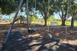 Swings at Harold Kielly Park.