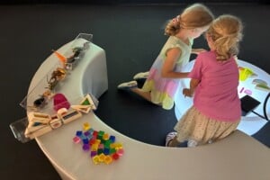 Children playing at LightPlay, Ipswich Art Gallery.