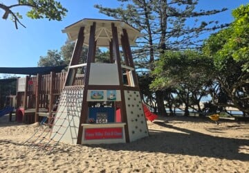Lighthouse play structure at Happy Valley Playground in Caloundra.