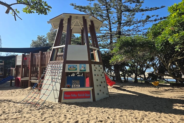 Lighthouse play structure at Happy Valley Playground in Caloundra.