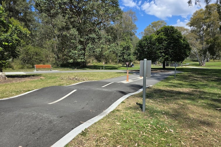 Bike/scooter track at Colmslie Beach Reserve.